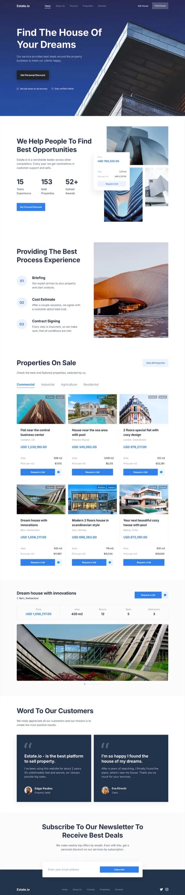 Real estate website template for Siter.io &mdash; A listings business where every property needs the same six numbers